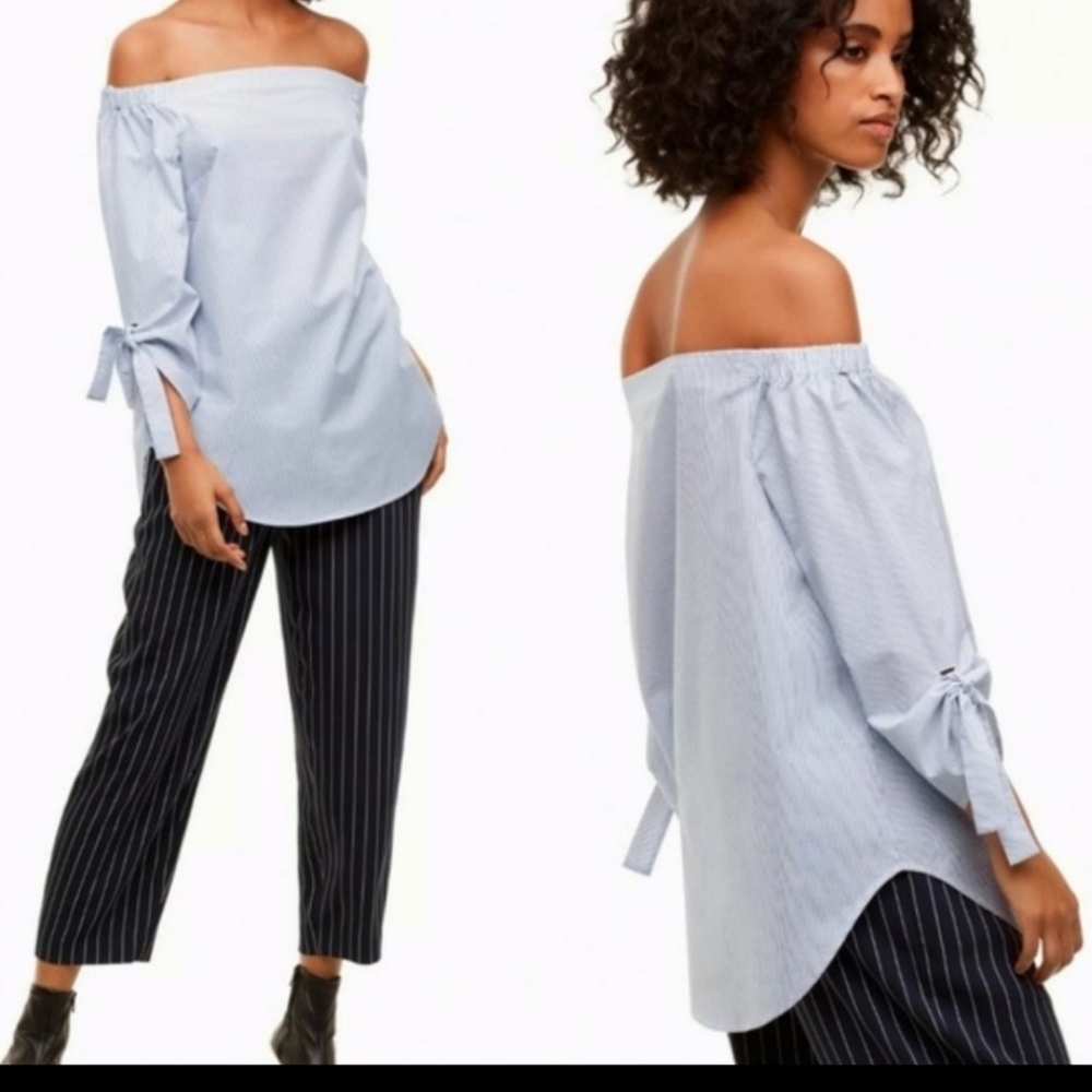 Babaton striped blouse off shoulder